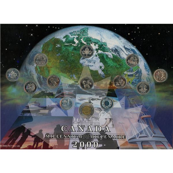 2000 Millennium Canada Coin Set w/ original base