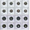 Image 1 : Set of 16 British 20 Pence and 50 Pence 1999 to 2008. All from Royal Mint Proof Sets