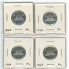 Image 1 : Set of 4 Canadian Nickels 1962-1965. All Are From Proof Like Sets
