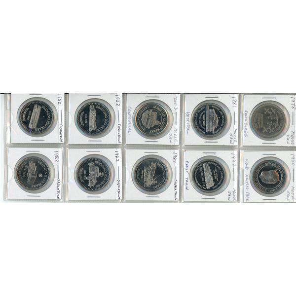 Set of Moose Jaw and Saskatoon Trade Dollars From 1978-2003 . BU