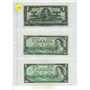 Image 1 : 1937, 1954, 1967 Canadian One Dollars.