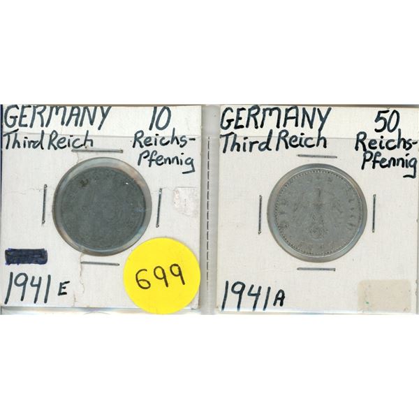 2 Coins Germany Third Reich.