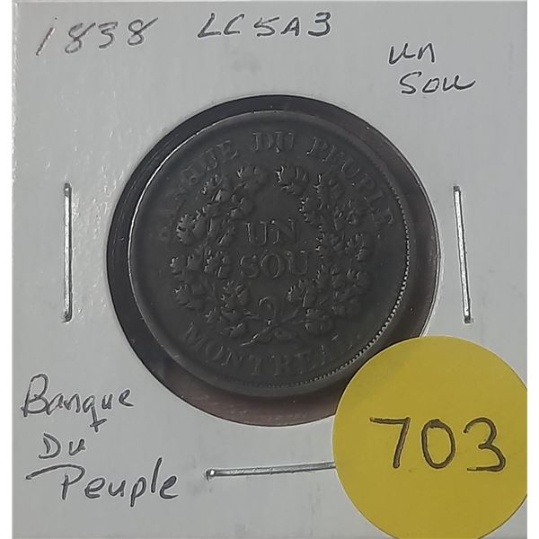 1838 LC-5A3 Banquw du Peuple Un Sou
