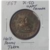 Image 2 : 1857 PC-5D Upper Canada Half Penny Token