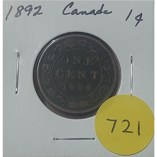 1892 Canada Large Cent