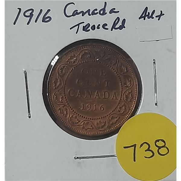 1916 Trace Red Canada Large Cent