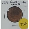 Image 1 : 1916 Trace Red Canada Large Cent