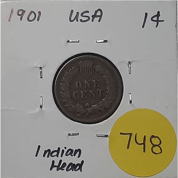1901 USA Indian Head Penny
