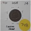 Image 1 : 1901 USA Indian Head Penny