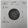 Image 2 : 1851 USA SCARCE Silver Three Cents