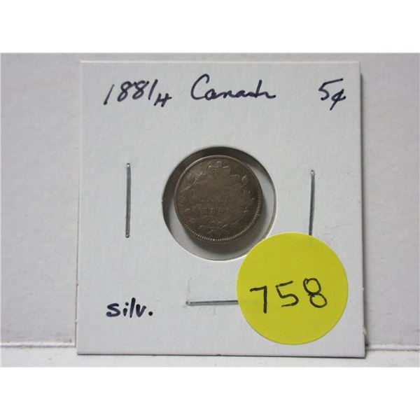 1881H Canada Silver 5¢