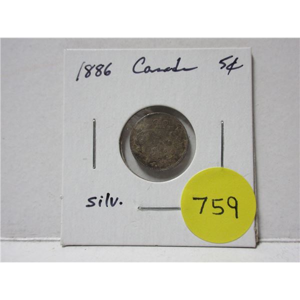 1886 Canada Silver 5¢