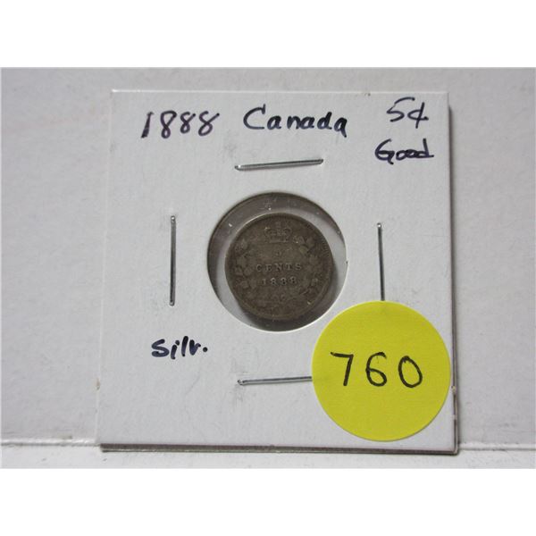 1888 Canada Silver 5¢