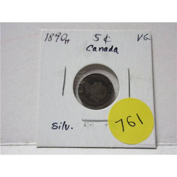 1890H Canada Silver 5¢