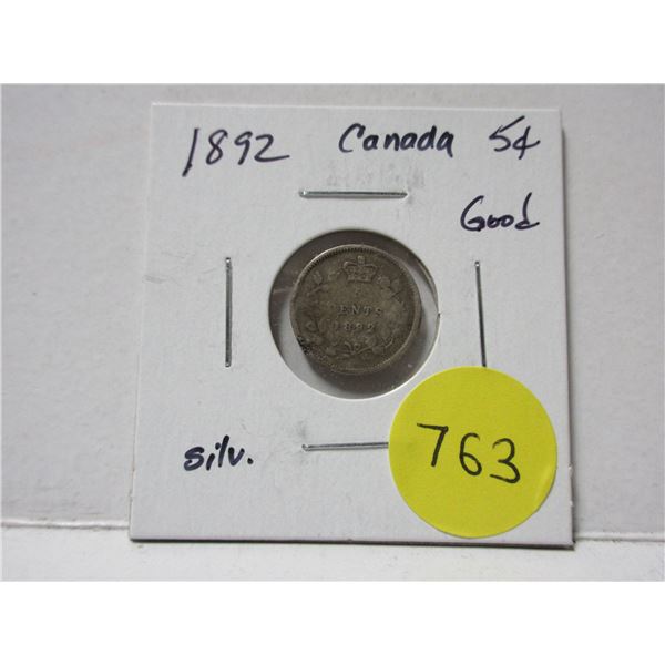 1892 Canada Silver 5¢