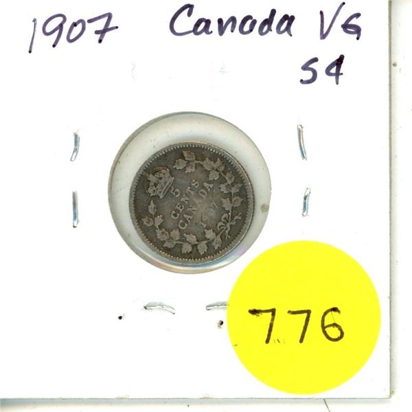 1907 Canada Silver 5¢