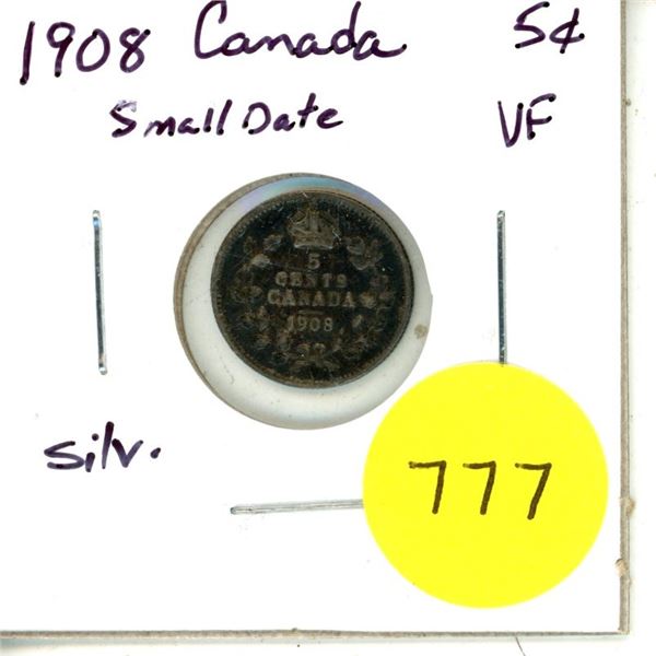 1908 Canada Silver 5¢