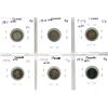 Image 2 : Lot of 6 Canada Silver 5¢:  1909-1914
