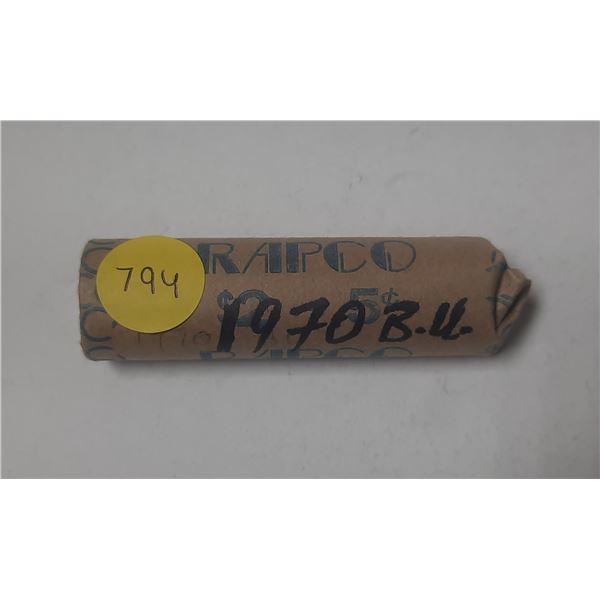 1970 Roll Canada BU Nickels