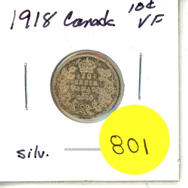 1918 Canada Silver 10¢