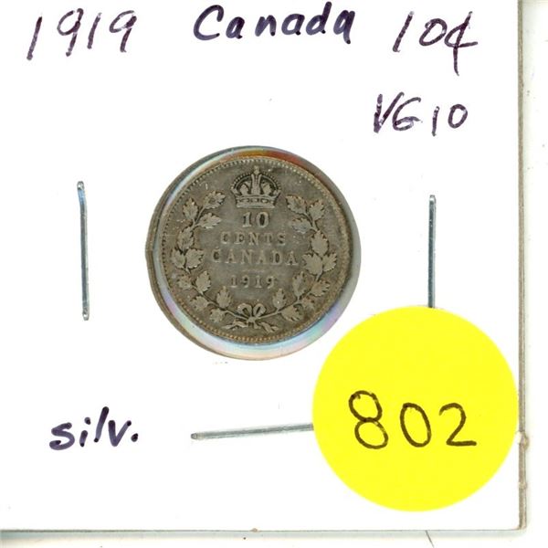 1919 Canada Silver 10¢