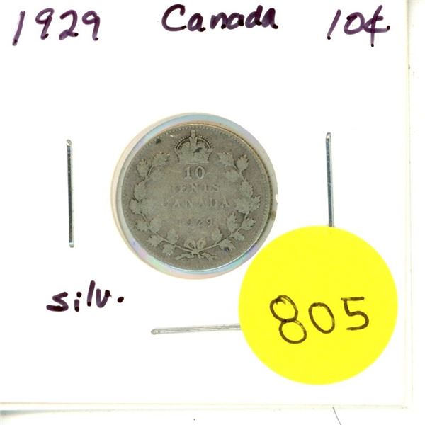 1929 Canada Silver 10¢