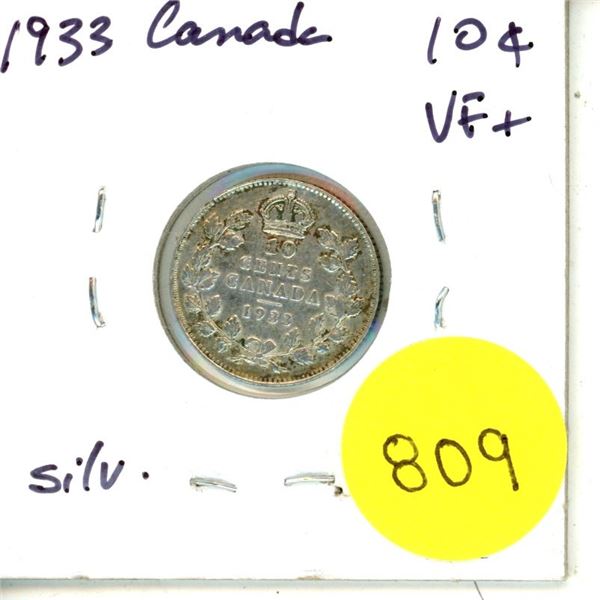 1933 Canada Silver 10¢