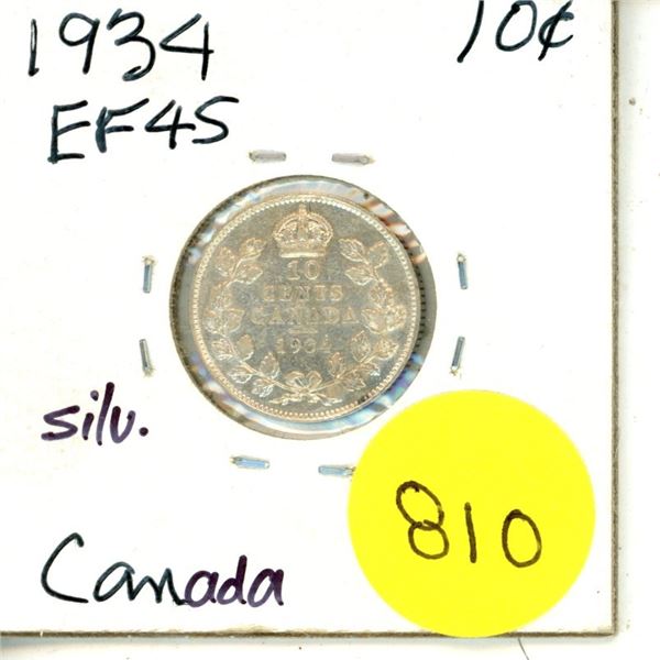 1934 Canada Silver 10¢
