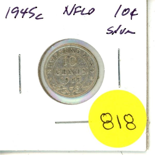1945c Newfoundland Silver 10¢