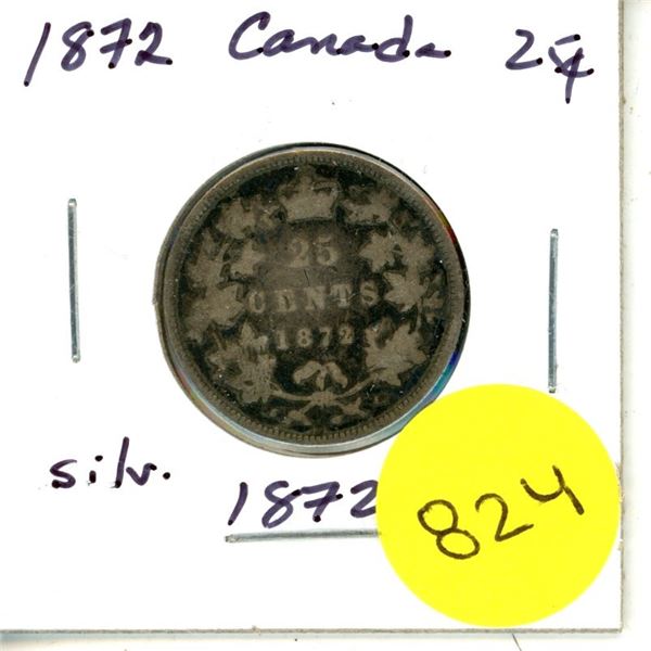 1872 Canada Silver 25¢