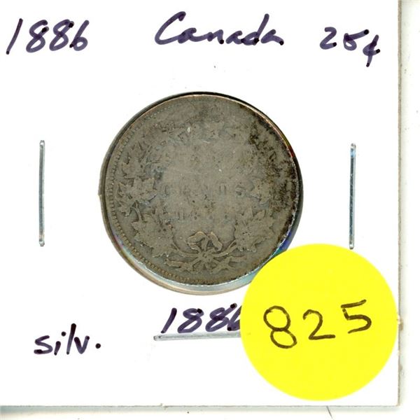1886 Canada Silver 25¢