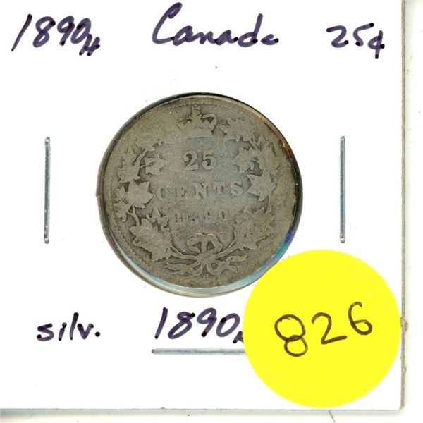 1890H Canada Silver 25¢