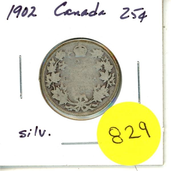 1902 Canada Silver 25¢