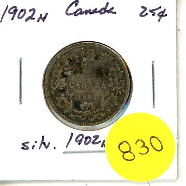1902H Canada Silver 25¢