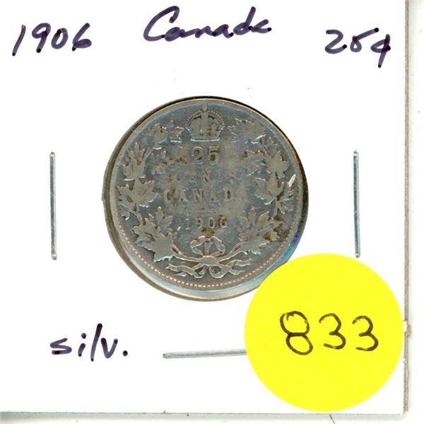 1906 Canada Silver 25¢