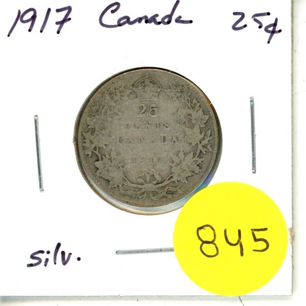 1917 Canada Silver 25¢