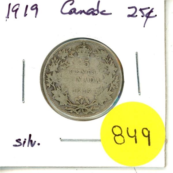 1919 Canada Silver 25¢