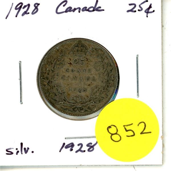 1928 Canada Silver 25¢