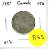 Image 1 : 1931 Canada Silver 25¢