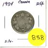 Image 1 : 1934 Canada Silver 25¢