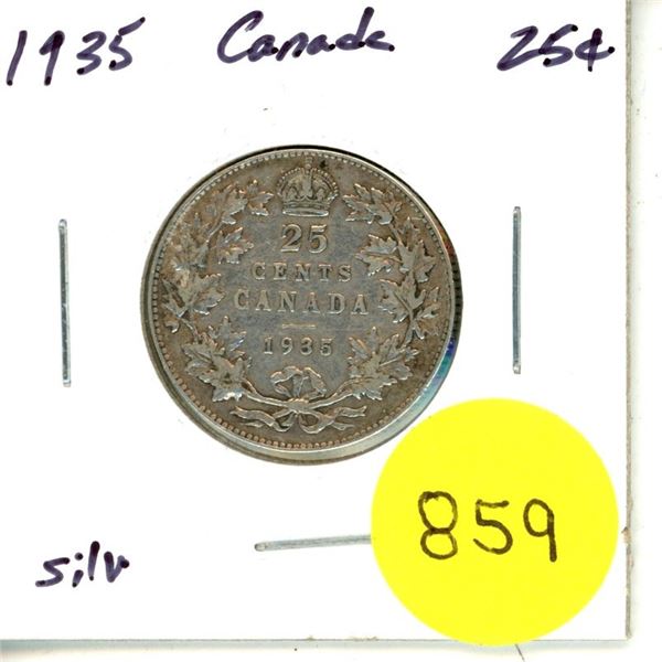 1935 Canada Silver 25¢