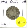Image 1 : 1936 Canada Silver 25¢