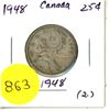 Image 1 : 1948 Canada Silver 25¢ (2.)