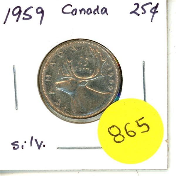 1959 Canada Silver 25¢