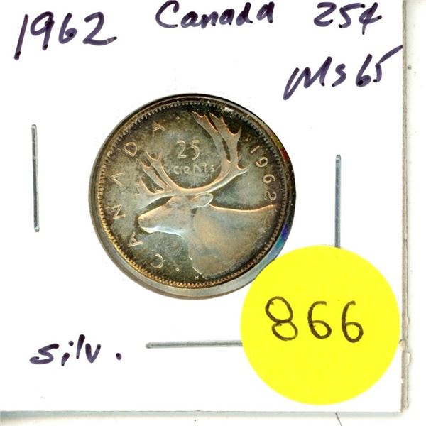 1962 Canada Silver 25¢