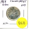 Image 1 : 1968 Canada Silver 25¢