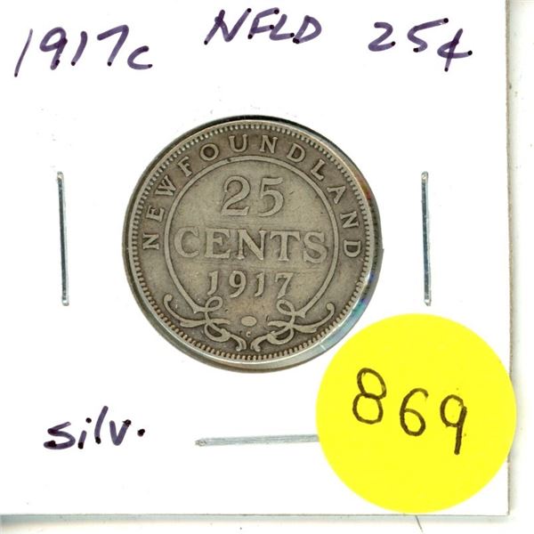 1917c Newfoundland Silver 25¢