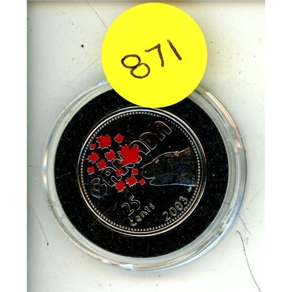 2003 Colored Canada Day 25¢ (rare)