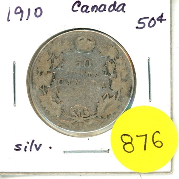 1910 Canada Silver 50¢
