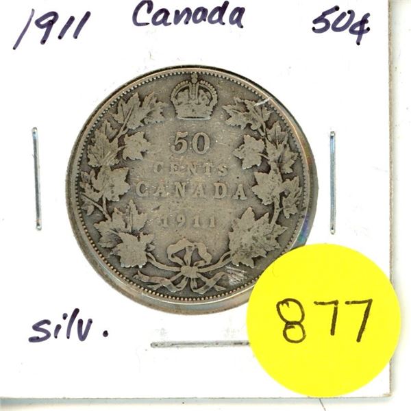 1911 Canada Silver 50¢